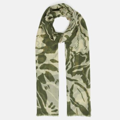 Accessories Jigsaw  | Strokes Floral Gauze Scarf Green