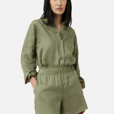 Clothing Jigsaw  | Linen Shorts Khaki