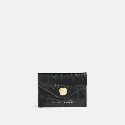 Accessories Jigsaw  | Mille Croc Leather Card Holder Black