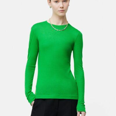 Clothing Jigsaw  | Tencel Wool Long Sleeve Top Green