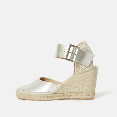 Shoes Jigsaw  | Spanish Wedge Espadrille Silver