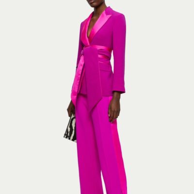 Clothing Jigsaw  | Wide Leg Tuxedo Trouser Pink