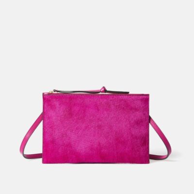 Accessories Jigsaw  | Ivy Calf Hair Cross Body Pouch Pink