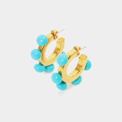 Accessories Jigsaw  | Ball Hoop Earring Blue