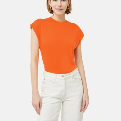 Clothing Jigsaw  | Whitney High Neck T-Shirt Orange