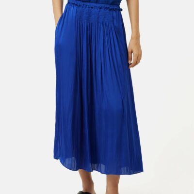 Clothing Jigsaw  | Recycled Satin Drape Skirt Electric Blue