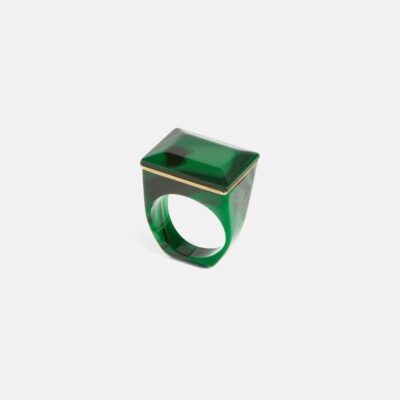 Accessories Jigsaw  | Square Resin Ring Green