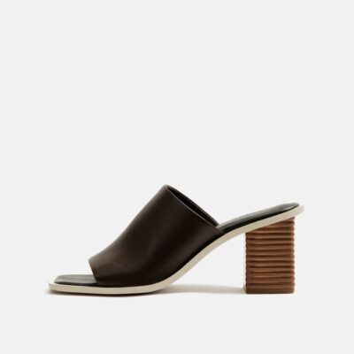 Shoes Jigsaw  | Coop Stacked Heel Leather Mule Conker