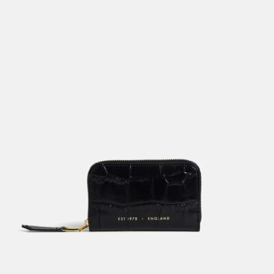 Accessories Jigsaw  | Maddie Croc Leather Purse Black