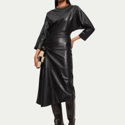 Clothing Jigsaw  | Asymmetric Leather Dress Black