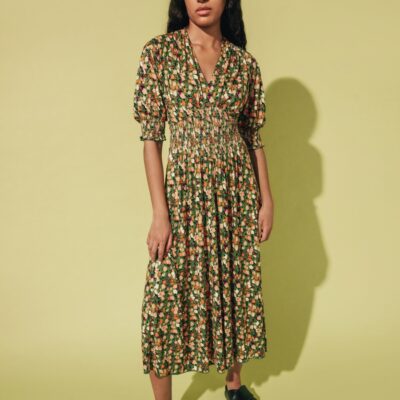 Clothing Jigsaw  | Carnation Smocked Jersey Dress Green