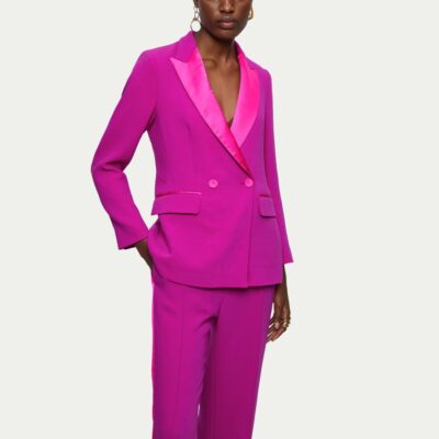 Clothing Jigsaw  | Belted Tuxedo Jacket Pink