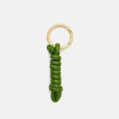 Accessories Jigsaw  | Knotted Leather Keyring Green