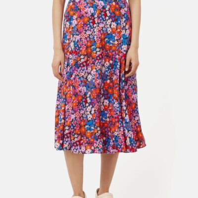 Clothing Jigsaw  | Rave Floral Midi Skirt Pink