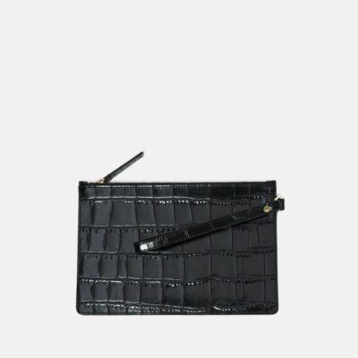 Accessories Jigsaw  | Henley Wristlet Clutch Leather Black