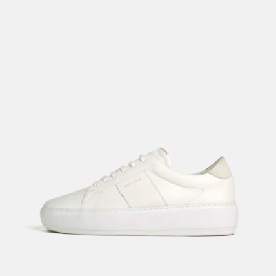 Shoes Jigsaw  | Riva Leather Platform Trainer White