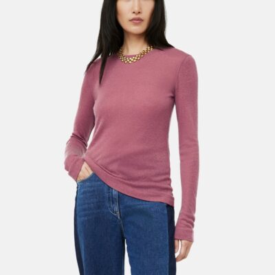 Clothing Jigsaw  | Tencel Wool Long Sleeve Top Pink