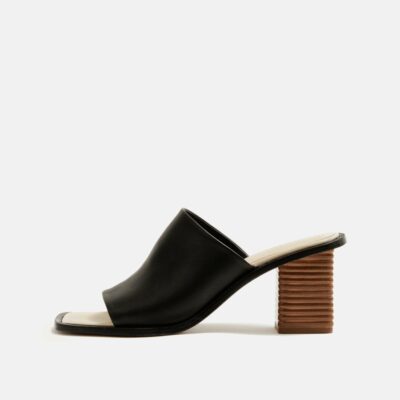 Shoes Jigsaw  | Coop Stacked Heel Leather Mule Black