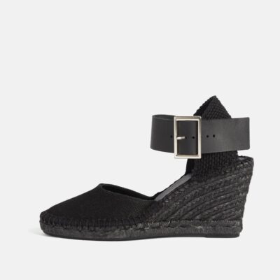 Shoes Jigsaw  | Dorset Wedge Espadrille Black