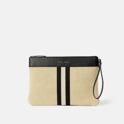 Accessories Jigsaw  | Athena Woven Pouch Cream